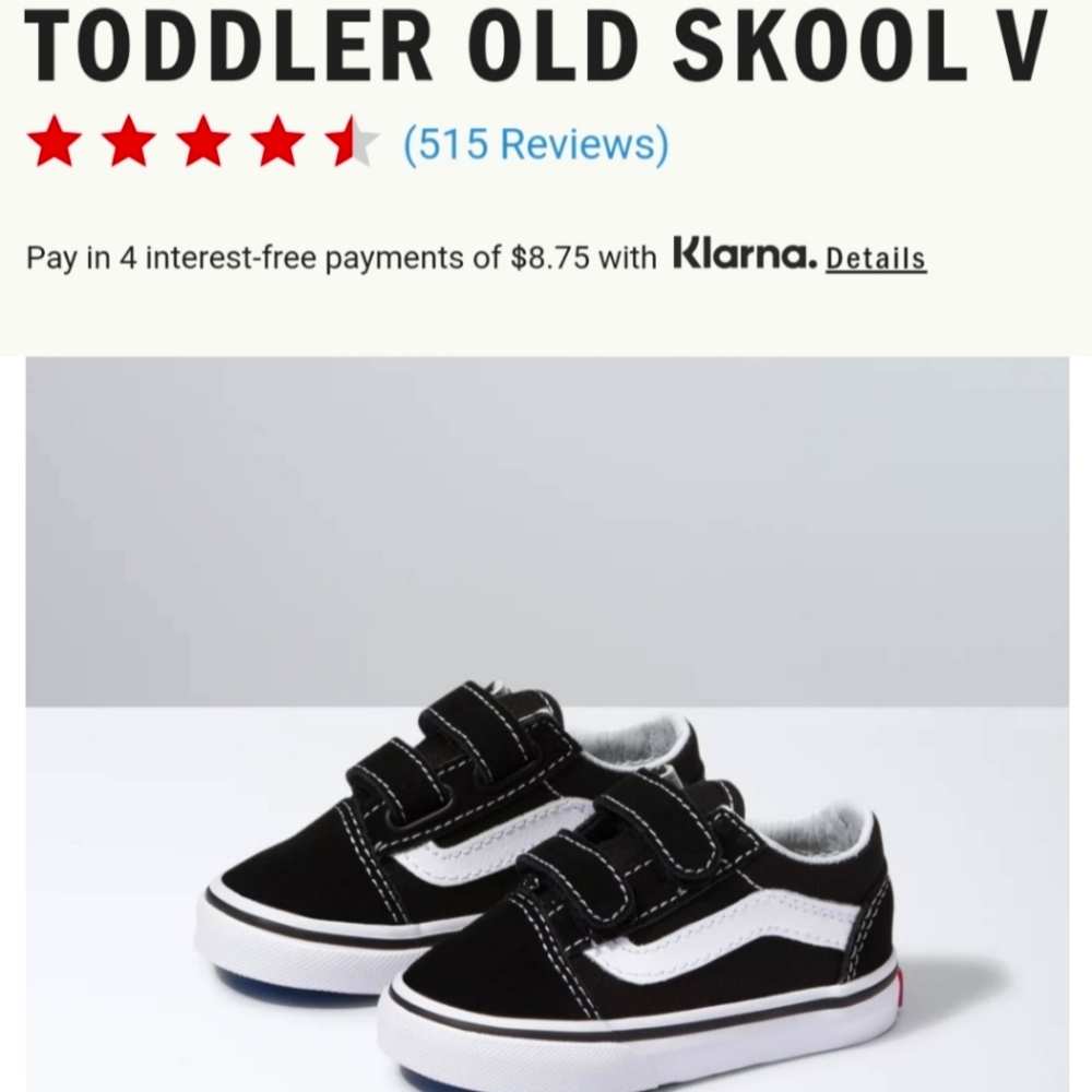 Toddler old skool vans classic black and white